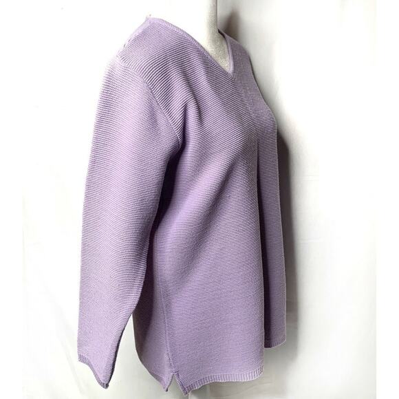 Attention knit Purple sweater Textured Long Sleeve Sz 42 vintage - Picture 5 of 9